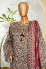 Bin Saeed Stitched 3 Piece Exclusive Printed Lawn Vol-01 Collection'2026-LSM-2692 RED