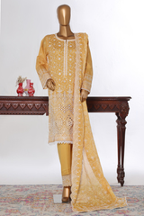 Bin Saeed Stitched 3 Piece Luxury White & White Emb Collection'2026-NSM-2580