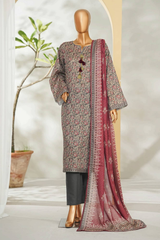 Bin Saeed Stitched 3 Piece Exclusive Printed Lawn Vol-01 Collection'2026-LSM-2692 RED