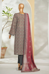 Bin Saeed Stitched 3 Piece Exclusive Printed Lawn Vol-01 Collection'2026-LSM-2692 RED