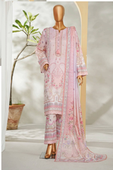 Bin Saeed Stitched 3 Piece Exclusive Printed Lawn Vol-01 Collection'2026-LSM-2693 PINK