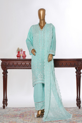 Bin Saeed Stitched 3 Piece Luxury White & White Emb Collection'2026-NSM-2579