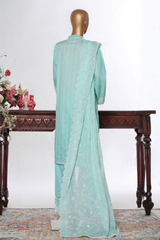 Bin Saeed Stitched 3 Piece Luxury White & White Emb Collection'2026-NSM-2579