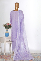 Bin Saeed Stitched 3 Piece Luxury White & White Emb Collection'2026-NSM-2590