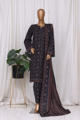 Bin Saeed Stitched 3 Piece Printed Vol-02 Collection'2025-WK-2394-BLACK