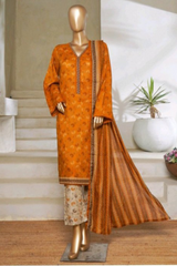 Bin Saeed Stitched 3 Piece Exc Printed Lawn Vol-05 Collection'2025-NSM-2343-yellow