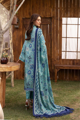 BAHAR BY MAHEES,Printed Silk Marina with Printed Pure China Pashmina Shawl,D-03