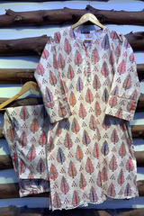 2-Piece Printed Cord Set – Stylish Casual Wear | D-09