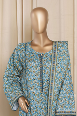 Bin Saeed Stitched 3 Piece Printed Frocks Khaddar Collection'2025-fr-1292-green