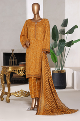 Bin Saeed Stitched 3 Piece Printed Cotton Vol-02 Collection'2025-WC-2414-yellow