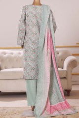 Bin Saeed Stitched 3 Piece Exclusive Printed Khaddar Vol-09 Collection'2025-WK-2561-White