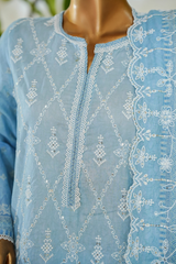 Bin Saeed Stitched 3 Piece Luxury White & White Emb Collection'2026-NSM-2551