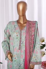 Bin Saeed Stitched 3 Piece Exclusive Printed Khaddar Vol-11 Collection'2025-WK-2581-Ferozi
