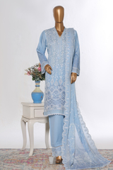 Bin Saeed Stitched 3 Piece Luxury White & White Emb Collection'2026-NSM-2587