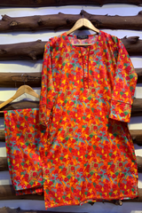 2-Piece Printed Cord Set – Stylish Casual Wear | D-10