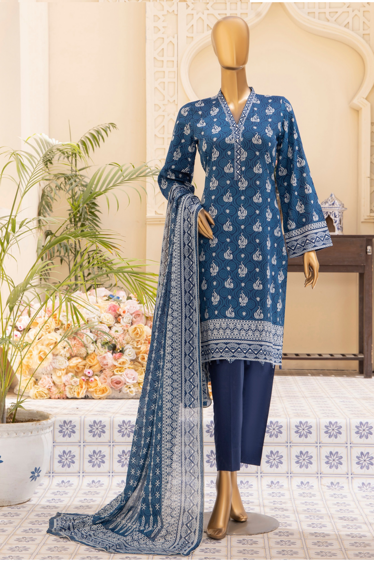 Safina digital printed lawn d-05