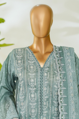 Bin Saeed Stitched 3 Piece Luxury White & White Emb Collection'2026-NSM-2552