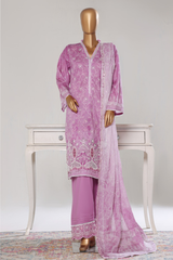 Bin Saeed Stitched 3 Piece Luxury White & White Emb Collection'2026-NSM-2585