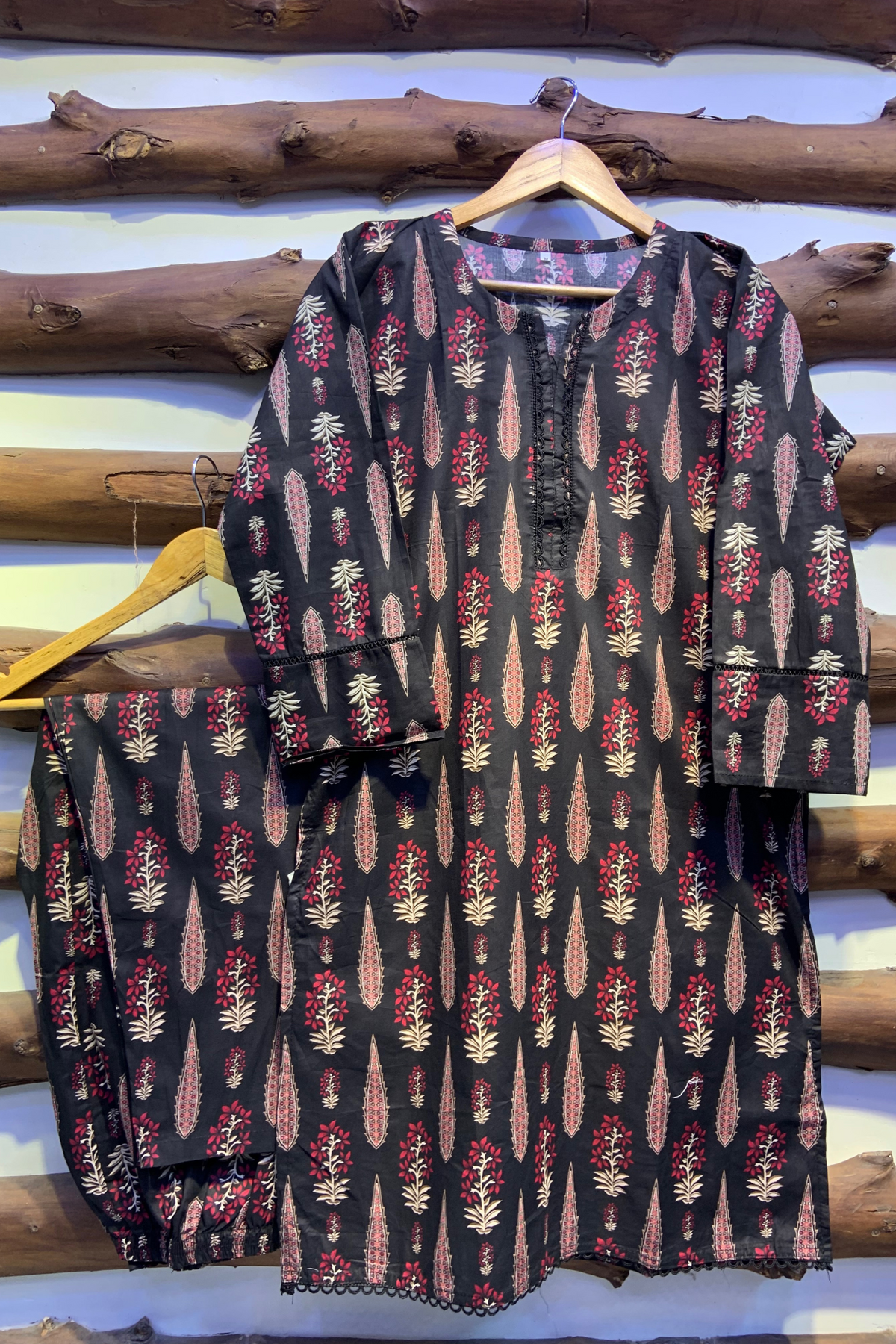 2-Piece Printed Cord Set – Stylish Casual Wear | D-11