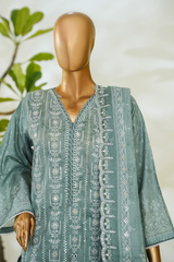 Bin Saeed Stitched 3 Piece Luxury White & White Emb Collection'2026-NSM-2552