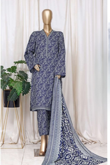 Bin Saeed Stitched 3 Piece Printed Cotton Vol-01 Collection'2025-WC-2379-blue
