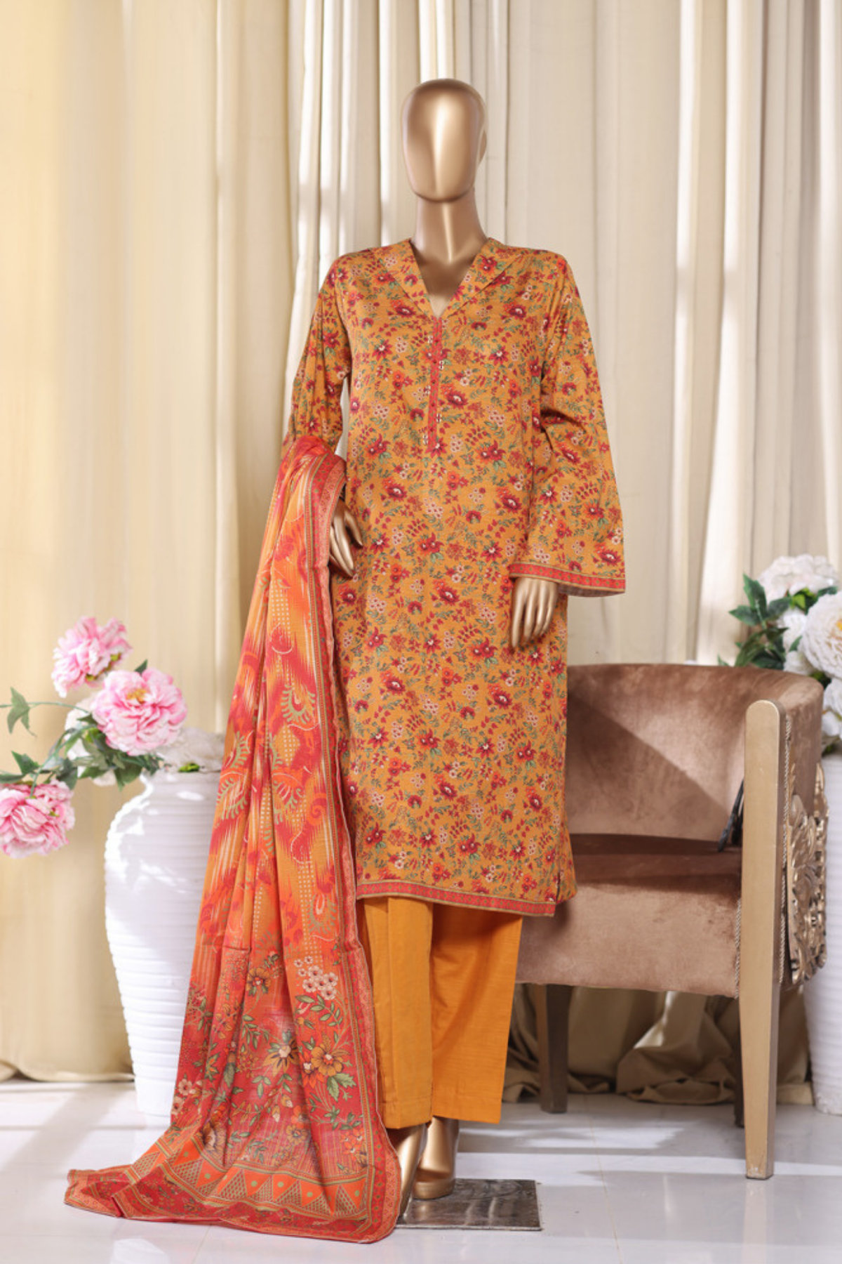 Bin Saeed Stitched 3 Piece Exclusive Printed Khaddar Vol-16 Collection'2025-WK-2676
