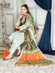 Mashaal Stripe by Riaz Arts Embroidered Lawn Unstitched 3 Piece - D-03 - RA25MSE - Summer Collection