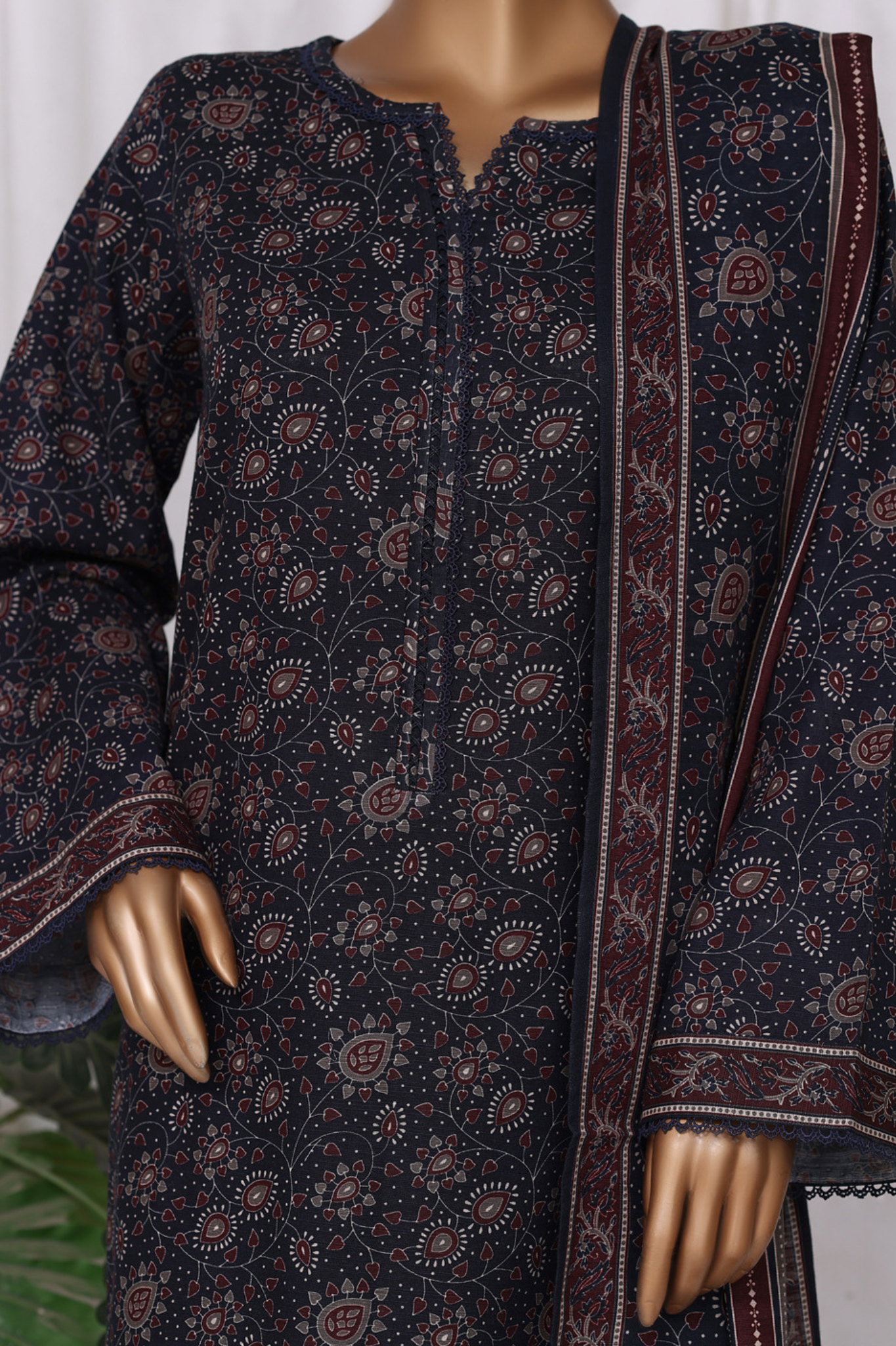 Bin Saeed Stitched 3 Piece Printed Vol-02 Collection'2025-WK-2394-BLACK