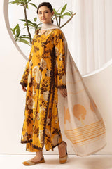 printed lawn with jacquard dupatta D-03
