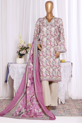 Bin Saeed Stitched 3 Piece Exclusive Printed Khaddar Vol-11 Collection'2025-WK-2584-cream