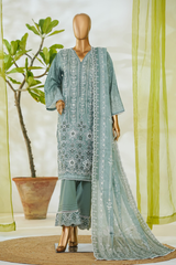 Bin Saeed Stitched 3 Piece Luxury White & White Emb Collection'2026-NSM-2552