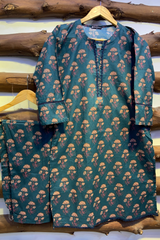 2-Piece Printed Cord Set – Stylish Casual Wear | D-12