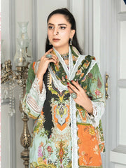 Mashaal Stripe by Riaz Arts Embroidered Lawn Unstitched 3 Piece - D-03 - RA25MSE - Summer Collection