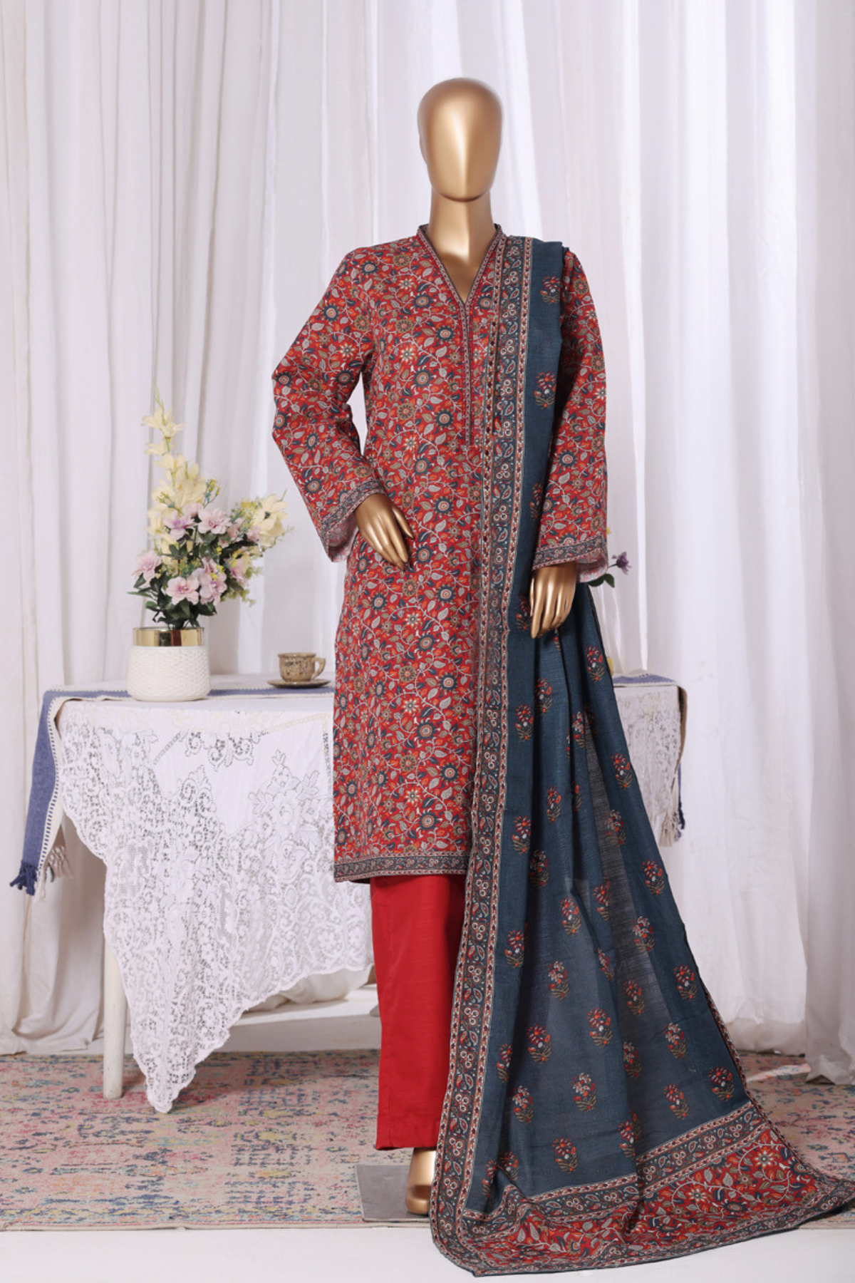 Bin Saeed Stitched 3 Piece Exclusive Printed Khaddar Vol-11 Collection'2025-WK-2586-