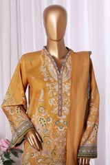 Bin Saeed Stitched 3 Piece Exclusive Printed Khaddar Vol-11 Collection'2025-WK-2587-Yellow