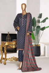 Bin Saeed Stitched 3 Piece Printed Cotton Vol-02 Collection'2025-WC-2411-blue