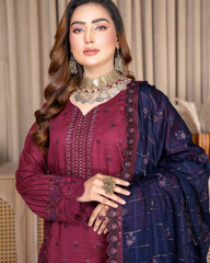 arzoo by riaz arts 3 piece unstitched embroidered D-03