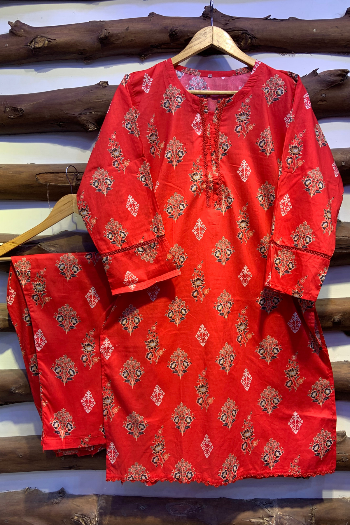 2-Piece Printed Cord Set – Stylish Casual Wear | D-13