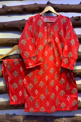 2-Piece Printed Cord Set – Stylish Casual Wear | D-13