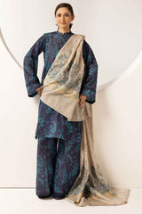 printed lawn with jacquard dupatta D-04