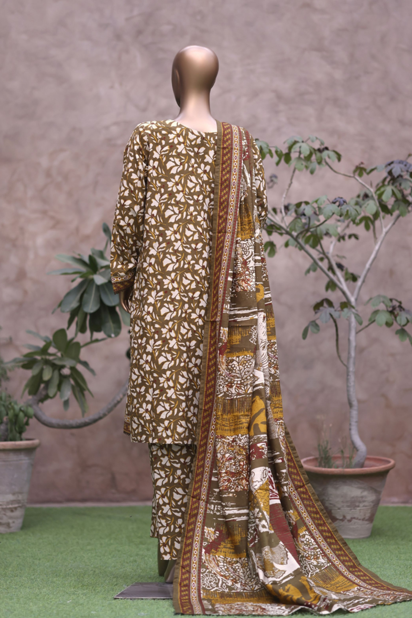 Bin Saeed Stitched 3 Piece Exclusive Printed Khaddar Vol-05 Collection'2025-WK-2409-Yellow
