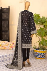 Safina digital printed lawn d-07