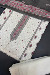 Bin Saeed Printed Khaddar Unstitched 3 Piece Suit - BS25KHD -White - Winter Collection