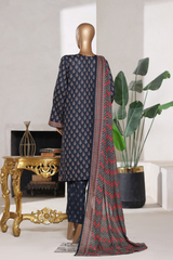 Bin Saeed Stitched 3 Piece Printed Cotton Vol-02 Collection'2025-WC-2411-blue