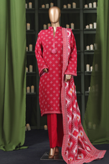 Bin Saeed Stitched 3 Piece Exclusive Printed Khaddar Vol-14 Collection'2025-WK-2652-RED