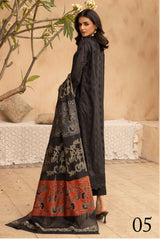 Mahees Aqidah embroidered lawn with jacquard shawl Riaz arts d-05