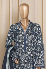 Bin Saeed Stitched 3 Piece Printed Frocks Khaddar Collection'2025-fr-1293-Blue