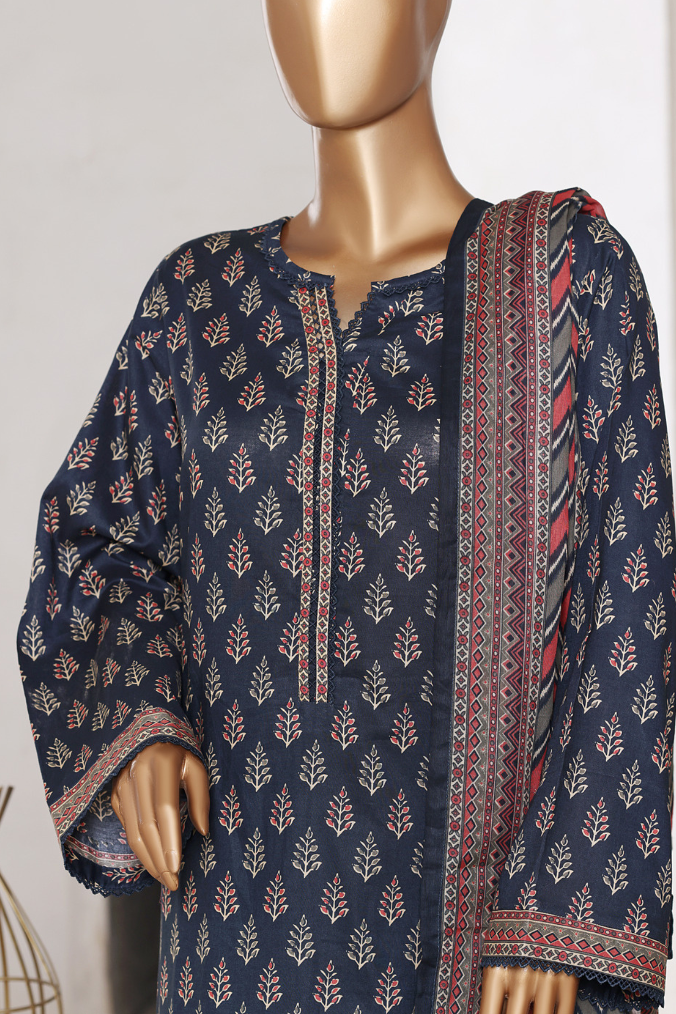 Bin Saeed Stitched 3 Piece Printed Cotton Vol-02 Collection'2025-WC-2411-blue