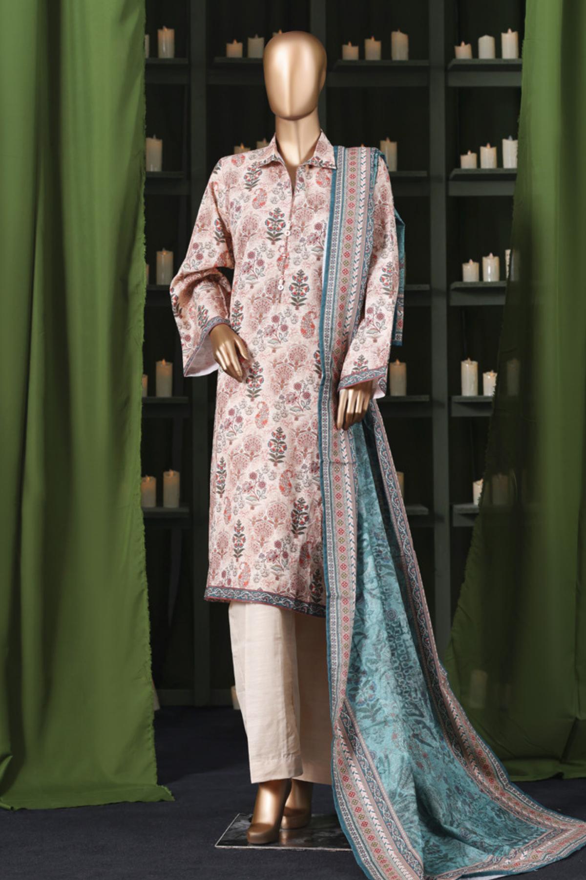 Bin Saeed Stitched 3 Piece Exclusive Printed Khaddar Vol-14 Collection'2025-WK-2651-ROSE