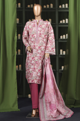 Bin Saeed Stitched 3 Piece Exclusive Printed Khaddar Vol-14 Collection'2025-WK-2650-PINK